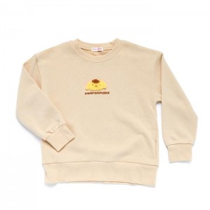 Beige Hello Kitty Pompompurin Kids Mascot Sweatshirt | CA_HK54963