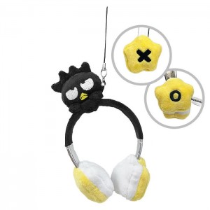 Black Hello Kitty Badtz-maru Plush Headphones Bag Charm | CA_HK38739