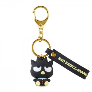 Black Hello Kitty Badtz-maru Signature Keychain (Baby Series) | CA_HK26949