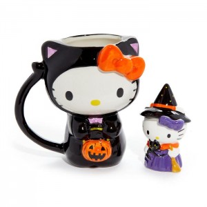 Black Hello Kitty Hello Kitty Halloween Costume Ceramic Mug and Figurine Gift Set | CA_HK92053