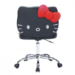 Black Hello Kitty Hello Kitty x Impressions Vanity Faux Leather Swivel Vanity Chair | CA_HK87830