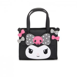 Black Hello Kitty Kuromi 2-Way Mini Black Handbag (Dainty Doll Series) | CA_HK61509