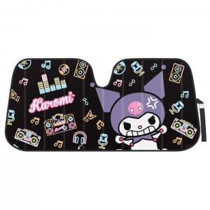 Black Hello Kitty Kuromi Car Sun Shade (Neon Party) | CA_HK55581