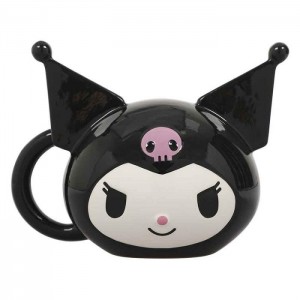 Black Hello Kitty Kuromi Face Sculpted Mug | CA_HK41356