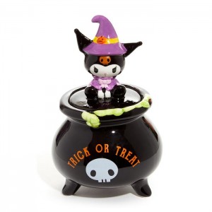 Black Hello Kitty Kuromi Witch Lidded Ceramic Candy Bowl | CA_HK70456