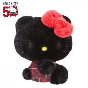 Black / Red Hello Kitty Hello Kitty 50th Anniv. Plush Mascot (Black Tartan) | CA_HK19331