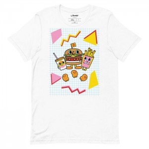 Black / White Hello Kitty Dokidoki Yummychums 80s Retro Tee | CA_HK81978