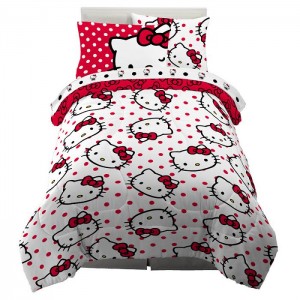 Black / White Hello Kitty Hello Kitty Polka Dot Party Bedding Set | CA_HK53319