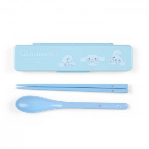 Blue Hello Kitty Cinnamoroll Everyday Chopsticks & Spoon Set | CA_HK78791