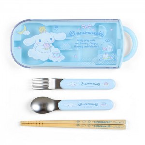 Blue Hello Kitty Cinnamoroll Everyday Utensil Set Trio | CA_HK90727