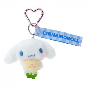 Blue Hello Kitty Cinnamoroll Plush Mascot Keychain (Pastel Check Series) | CA_HK82216