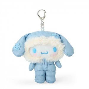 Blue Hello Kitty Cinnamoroll Plush Mascot Keychain (Winter Snowsuit Series) | CA_HK55792