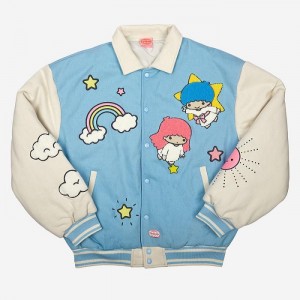 Blue Hello Kitty LittleTwinStars x Dumbgood Varsity Jacket | CA_HK54698