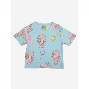 Blue Hello Kitty My Sweet Piano x Dumbgood Baby Tee | CA_HK34674