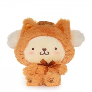 Brown Hello Kitty Pompompurin 6" Kitten Mascot Plush | CA_HK27893