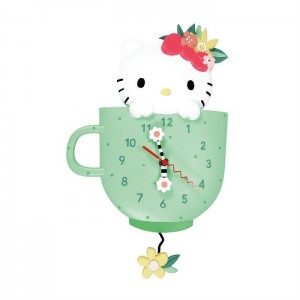 Green Hello Kitty Hello Kitty Tea Time Wall Clock | CA_HK41989