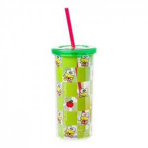 Green Hello Kitty Keroppi 20oz Apples Travel Tumbler | CA_HK55683