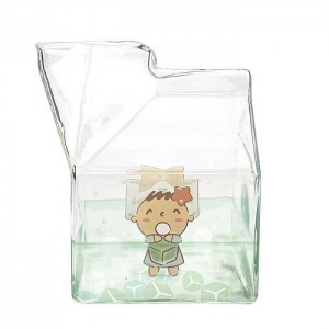 Green Hello Kitty Minna No Tabo Kawaii Glass Milk Carton Cup | CA_HK82100