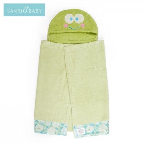 Green Hello Kitty Sanrio Baby Keroppi Hooded Bath Wrap | CA_HK75187