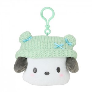 Green / White Hello Kitty Pochacco Cozy Cap Mascot Clip Pouch | CA_HK92459