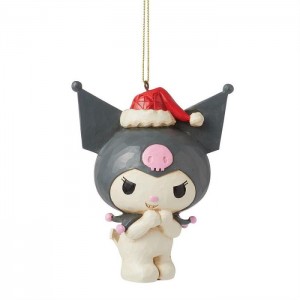 Grey Hello Kitty Kuromi Santa Hat Hanging Ornament (Jim Shore Sanrio Collection) | CA_HK98817