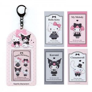 Grey / Pink Hello Kitty Sanrio Characters ID Badge Holder & Sticker Set (Pretty Party Series) | CA_HK56694