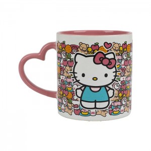 Multicolor Hello Kitty Hello Kitty 16oz Heart Handle Ceramic Mug | CA_HK48935