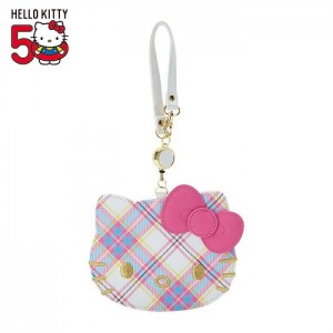 Multicolor Hello Kitty Hello Kitty Card Case with Key Reel (Hello Kitty Dress Tartan Series) | CA_HK81533