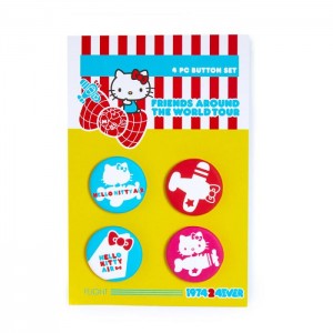 Multicolor Hello Kitty Hello Kitty Friends Around The World Tour Button Set | CA_HK55001