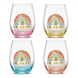 Multicolor Hello Kitty Hello Kitty Sweet Rainbow Stemless Glasses (Set of 4) | CA_HK26966