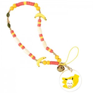 Multicolor Hello Kitty Pochacco Banana Beaded Charm Mobile Phone Wrist Strap | CA_HK91680