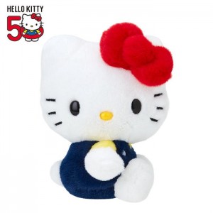 Navy / Red Hello Kitty Hello Kitty 50th Anniv. Plush Mascot (Dark Blue Overalls) | CA_HK90883