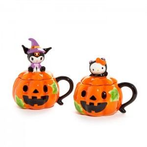 Orange Hello Kitty Hello Kitty and Kuromi Pumpkin Ceramic Mugs Gift Set | CA_HK24993