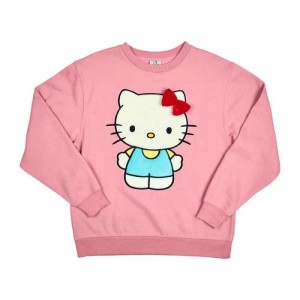 Pink Hello Kitty Hello Kitty 3D Bow Oversized Pink Sweatshirt | CA_HK32508