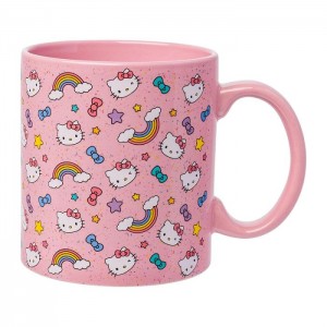 Pink Hello Kitty Hello Kitty Ceramic Mug (Stars, Bows, & Rainbows) | CA_HK22840