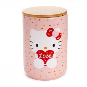 Pink Hello Kitty Hello Kitty Holding Heart Ceramic Cookie Jar | CA_HK69764