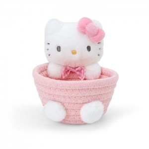 Pink Hello Kitty Hello Kitty Woven Rope Storage Basket (Multi) | CA_HK79219