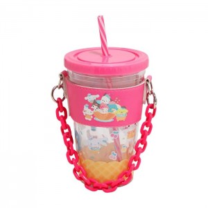 Pink Hello Kitty Hello Kitty and Friends Acrylic Travel Tumbler With Chain Holder | CA_HK64929