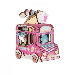 Pink Hello Kitty Hello Kitty and Friends Ice Cream Truck 3D Wooden Music Box Puzzle | CA_HK53061