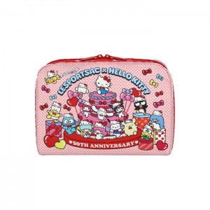 Pink Hello Kitty Hello Kitty x LeSportsac Extra Large Rectangular Cosmetic Bag (Party Time!) | CA_HK75287