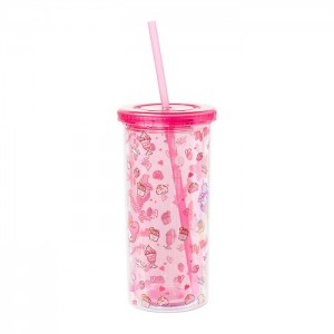 Pink Hello Kitty My Melody 20oz Strawberry Travel Tumbler | CA_HK10655