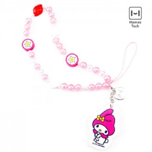 Pink Hello Kitty My Melody Beaded Charm Mobile Phone Wrist Strap | CA_HK47368