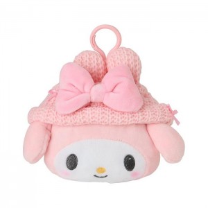 Pink Hello Kitty My Melody Cozy Cap Mascot Clip Pouch | CA_HK31549