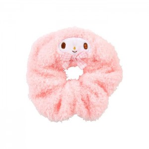 Pink Hello Kitty My Melody Cozy Plush Scrunchie (Gingham Bow) | CA_HK88613