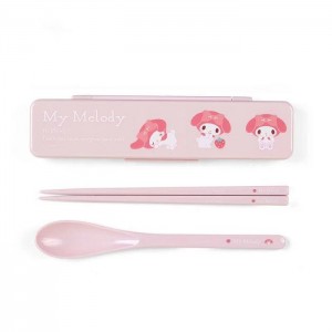 Pink Hello Kitty My Melody Everyday Chopsticks & Spoon Set | CA_HK81999