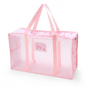 Pink Hello Kitty My Melody Mesh Storage Tote (Large) | CA_HK10303