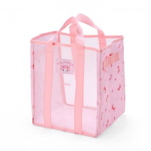 Pink Hello Kitty My Melody Mesh Storage Tote (Medium) | CA_HK30246