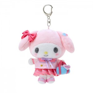 Pink Hello Kitty My Melody Plush Mascot Keychain (Sanrio Academy Series) | CA_HK50700