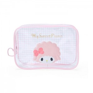 Pink Hello Kitty My Sweet Piano Clear Grid Zipper | CA_HK78750