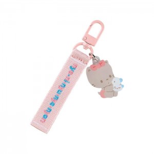 Pink Hello Kitty Nya Ni Nyu Nye Nyon Logo Keychain (Sanrio Character Award Series) | CA_HK98469